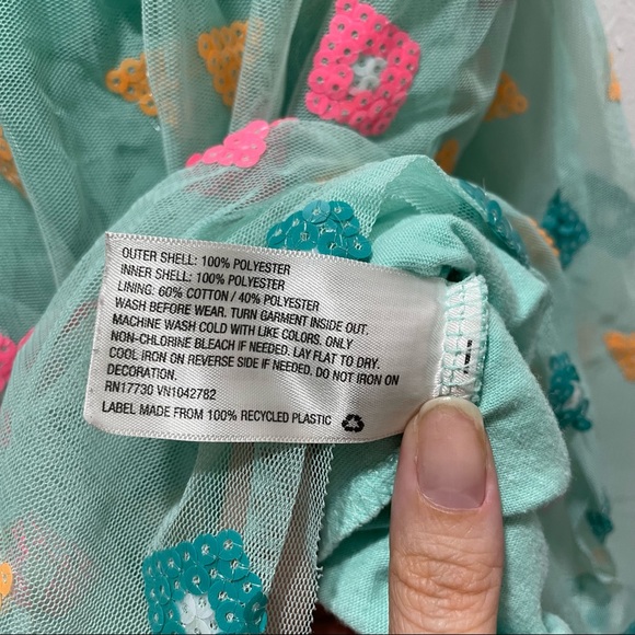 Cat & Jack Diamond Patterned Tulle Skirt Aqua Size XL (14-16) - Picture 5 of 6